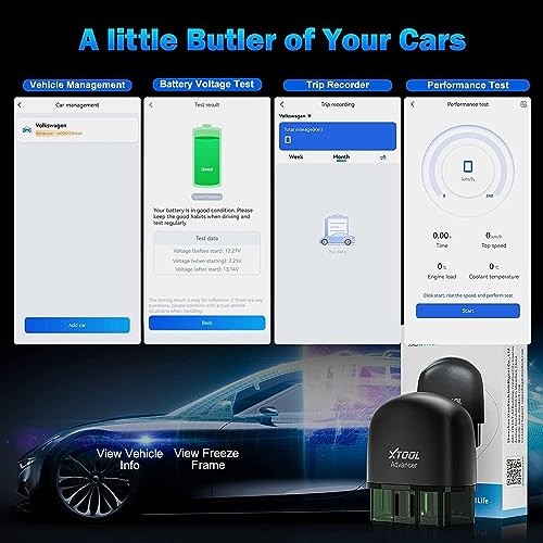 Advancer AD20 Bluetooth OBD2 Scanner Diagnostic Tool - Lifetime Update - Check