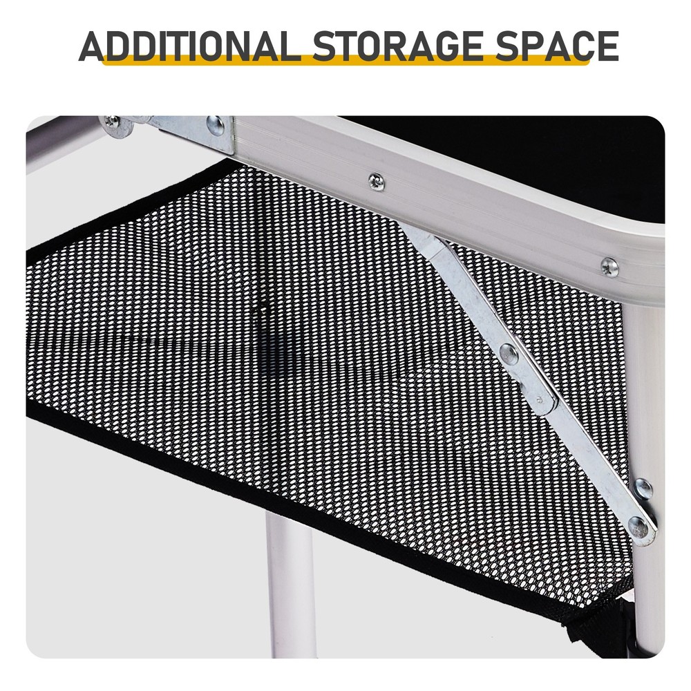 Small Aluminum Foldable Lightweight Patio Side Table with Carry Handle