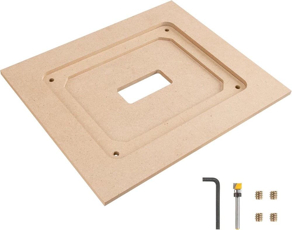 Router Table Insert Plate Template Kit – Includes MDF Routing Template, Threa...