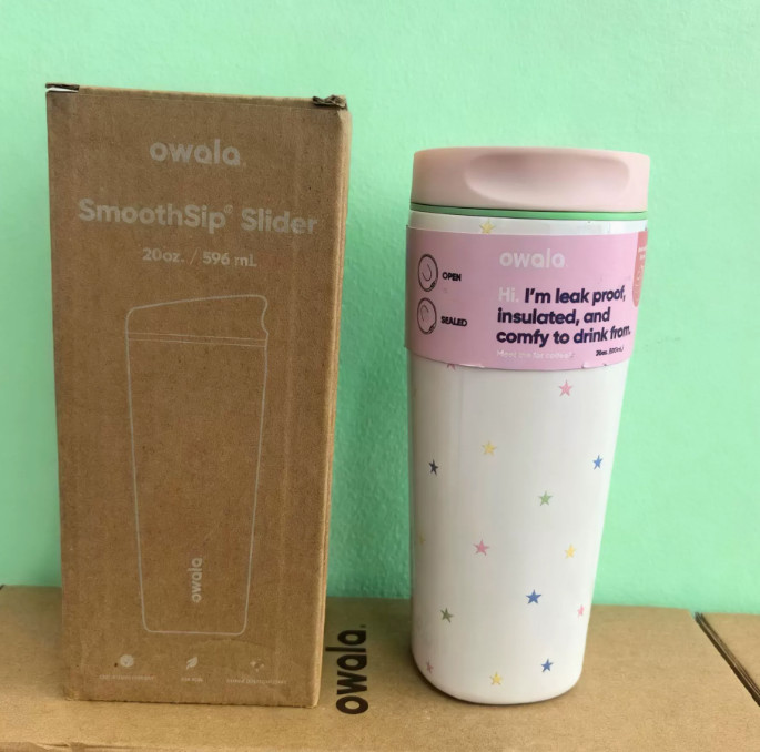 Owala 20oz Birthday Bash SmoothSip Slider Ceramic Stars Bottle