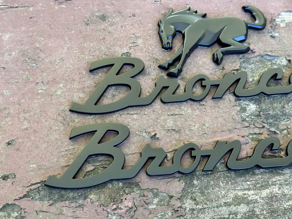 3pc Matte Black Tailgate Fender Classic Emblem Badge for Bronco Accessories