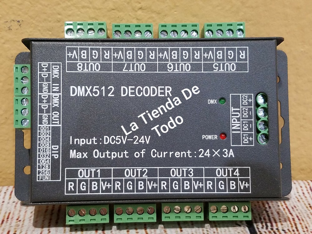 HIGH POWER  LED DMX 512 OR DMX512 DECODER 24 CHANNEL READ
