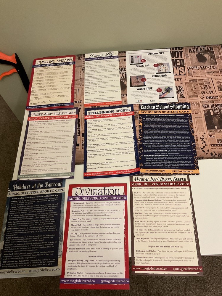 Harry Potter Cheat Sheets Job Lot