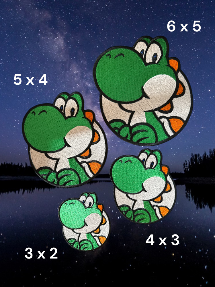 Yoshi Embroidery Patch multi sizes 3" - 6"