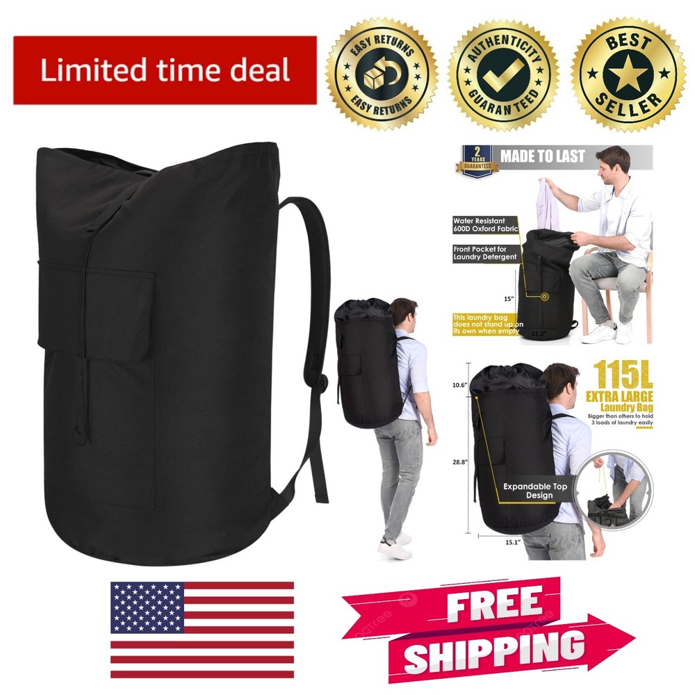 Extra Large 115L Laundry Backpack - Heavy Duty, Portable & Stylish Solution