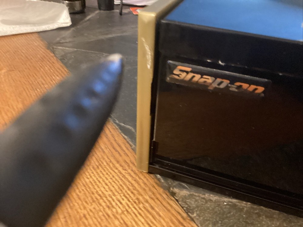 Snap On Tools 1998 Master Tech 3 Drawer Mini Micro Tool Box Back with Gold Trim