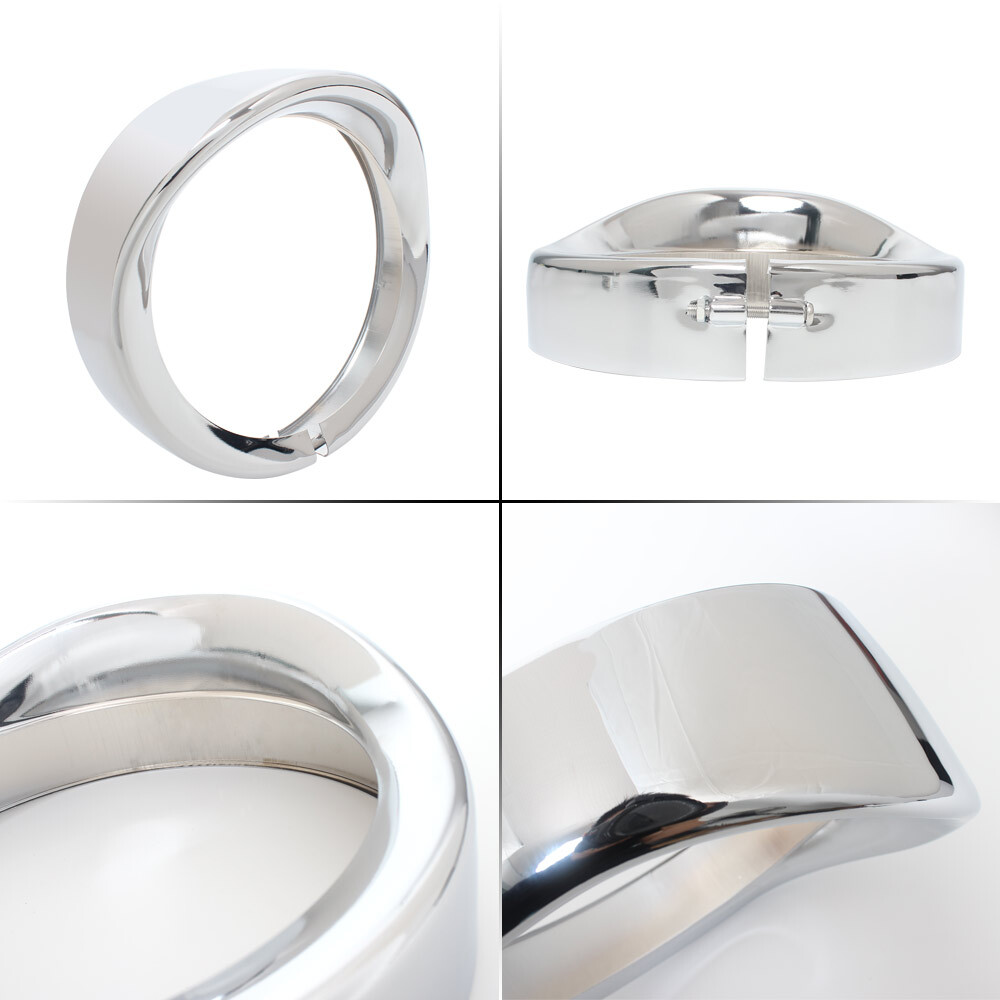 Chrome 7" Headlight Trim Ring Visor Bezel for Harley Touring Road King Softail