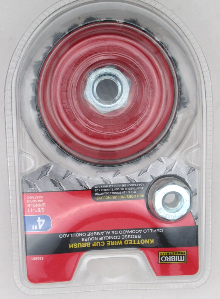 Mibro 4 Inch Knotted Wire Cup Brush Includes Adaptor