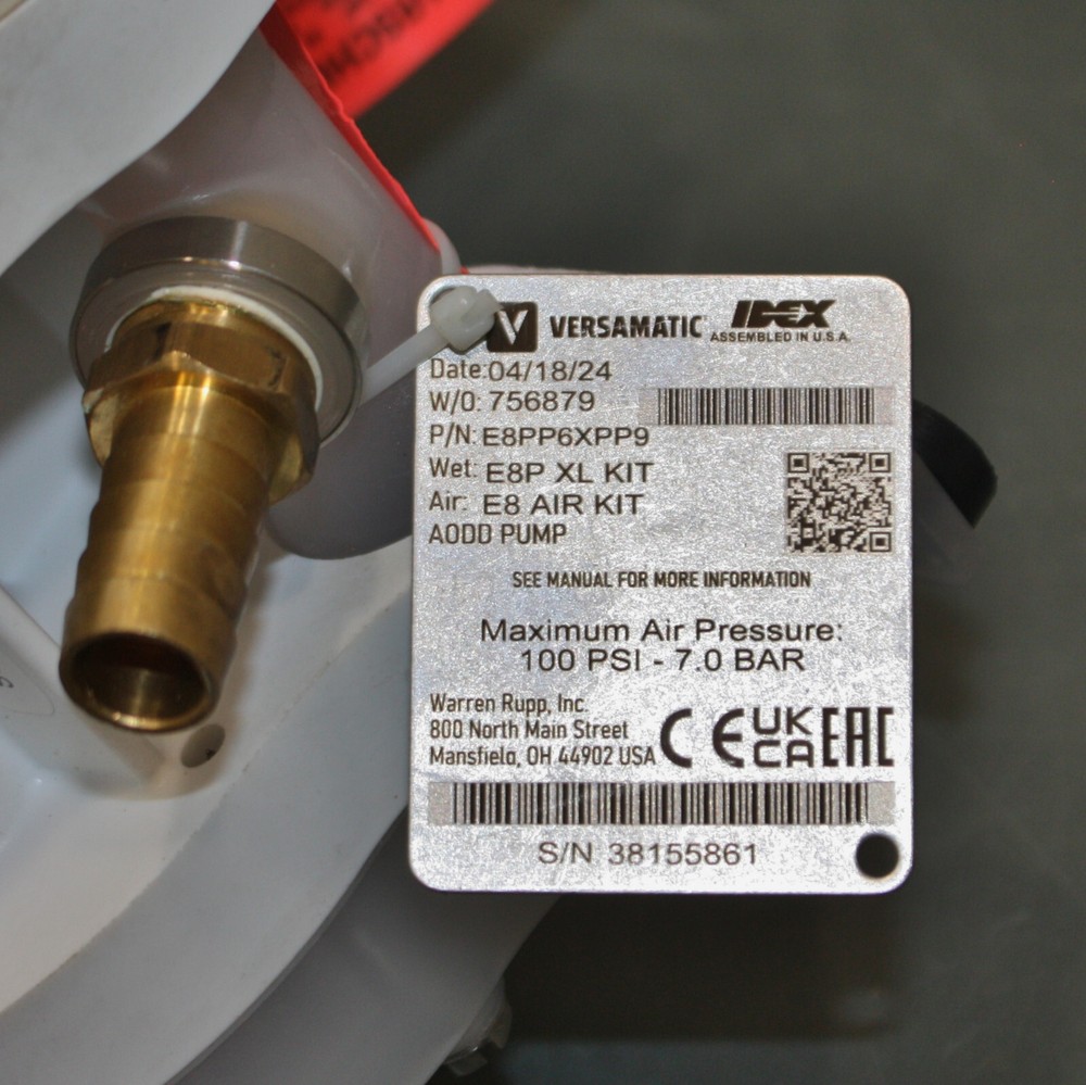 Versa-Matic Air Operated Diaphragm Pump E8PP6XPP9, Kit for Liquidynamics 42071