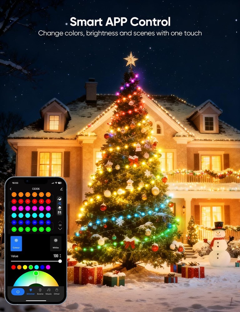 Christmas String Lights,134 FT 400 LED Outdoor String Lights, 111 Scene Modes...