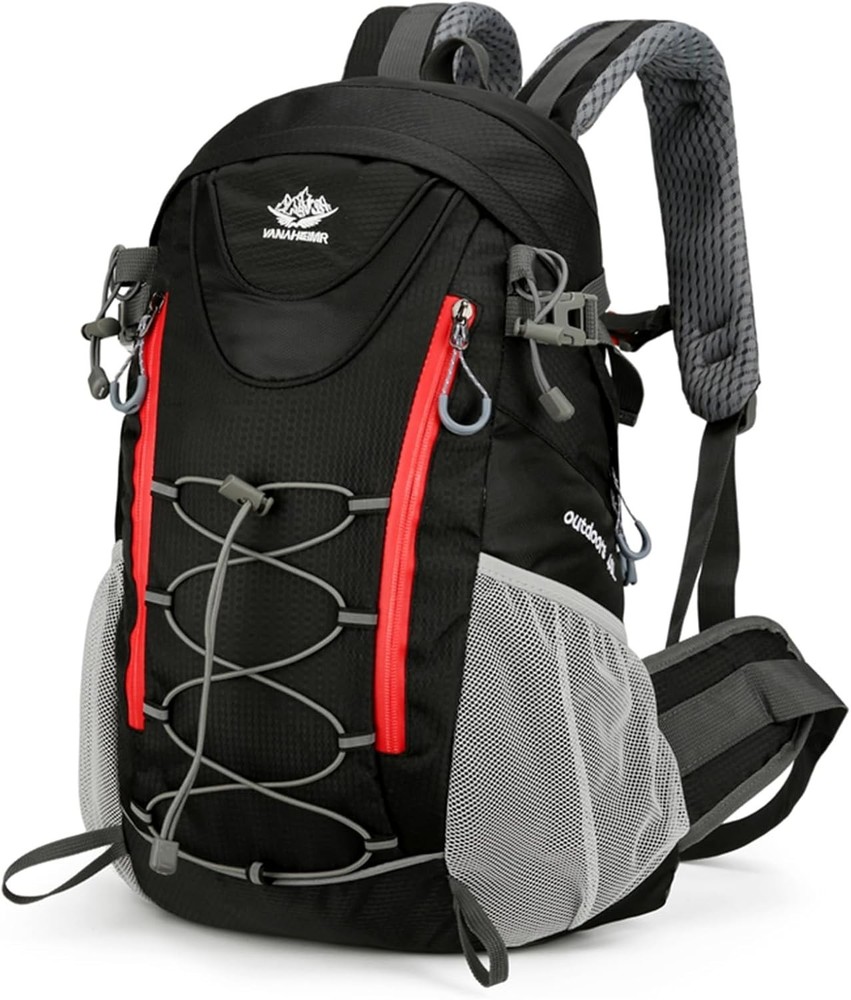 Newsty 35L Water Resistant Hiking, Camping Backpack, Black