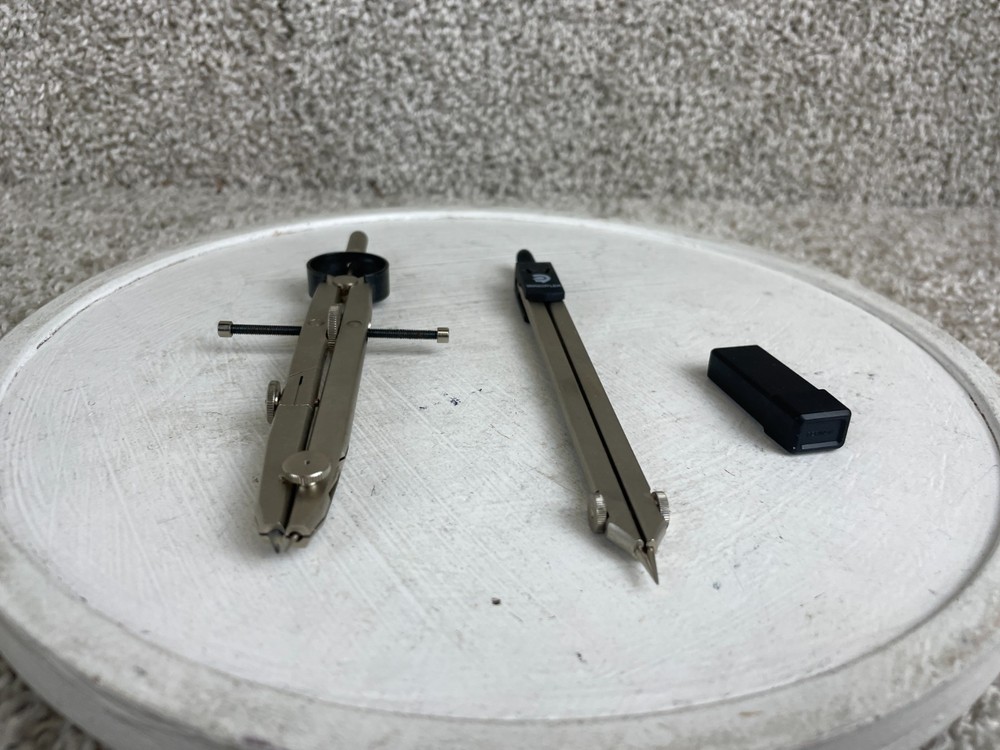 Lot of 2 Staedtler Grifhold Compass Precision Drafting Math Measuring Tools