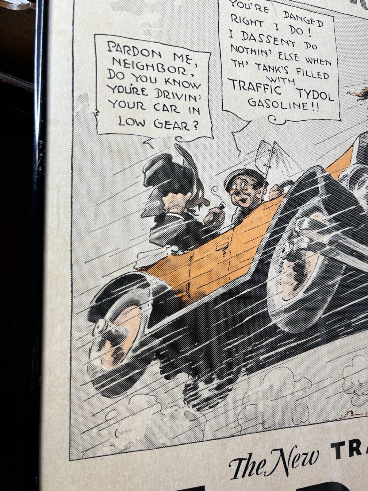 Antique Original Tydol Gasoline Oil Tales Of The Road Cardboard Sign Early Auto