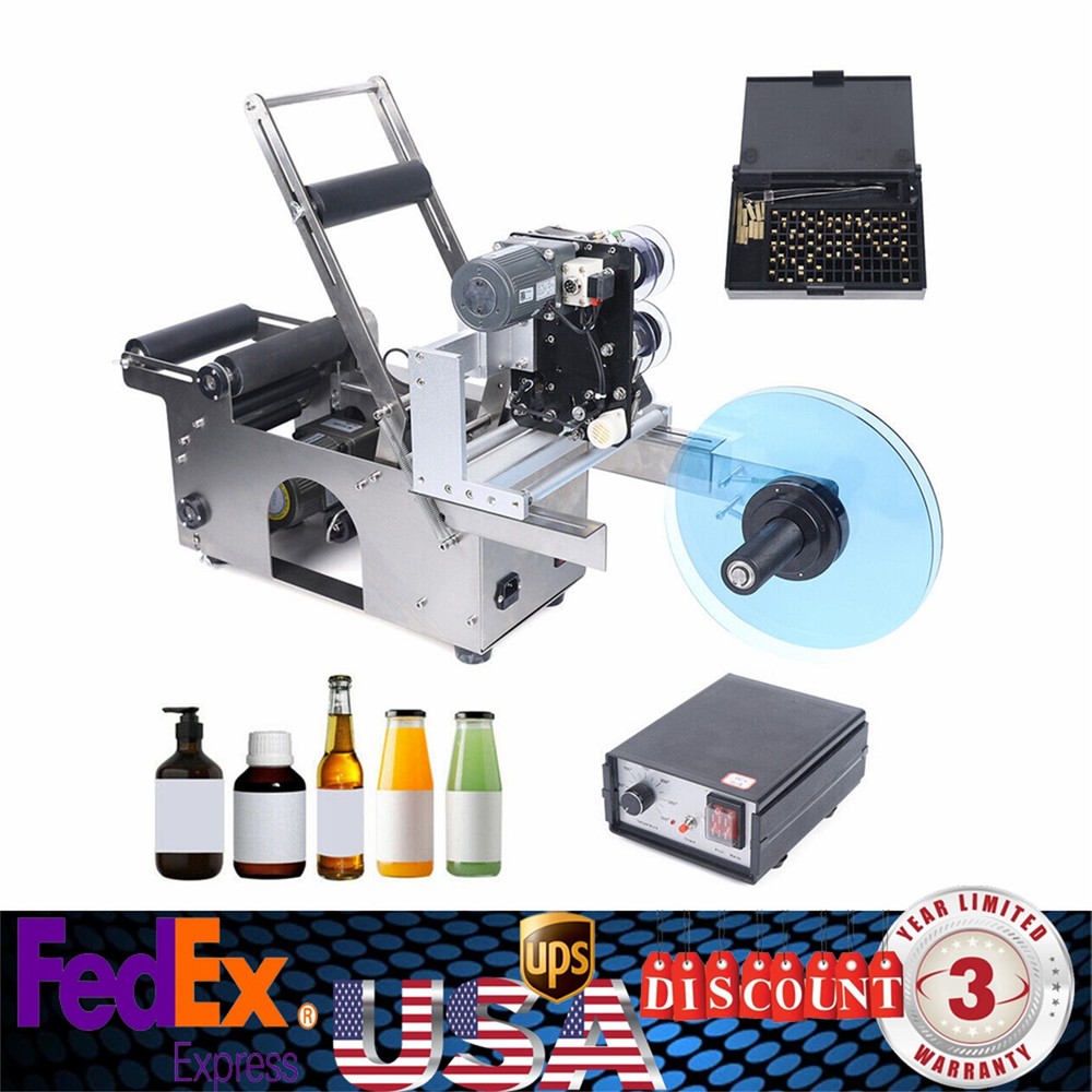 Semi Automatic Labeling & Coding Machine Round Bottle Jar Label Marking Machine