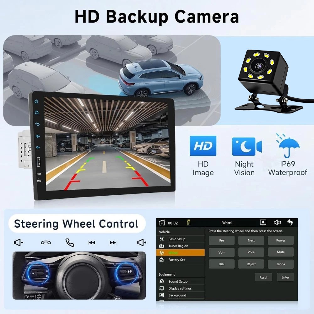 For 1994-1996 Chevy Impala SS Carplay Android Auto Single 1Din Car Stereo Radio