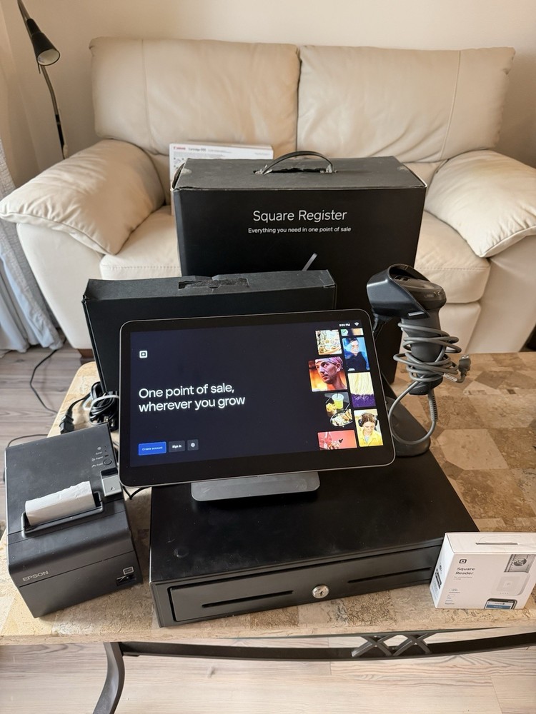 Square POS System FULL SET w/ Display, Scanner, Drawer, Printer, Card Reader