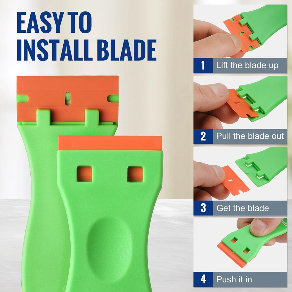 WORKPRO 3-Piece Plastic Razor Blade Scraper Labels Decal and Adhesive Remover