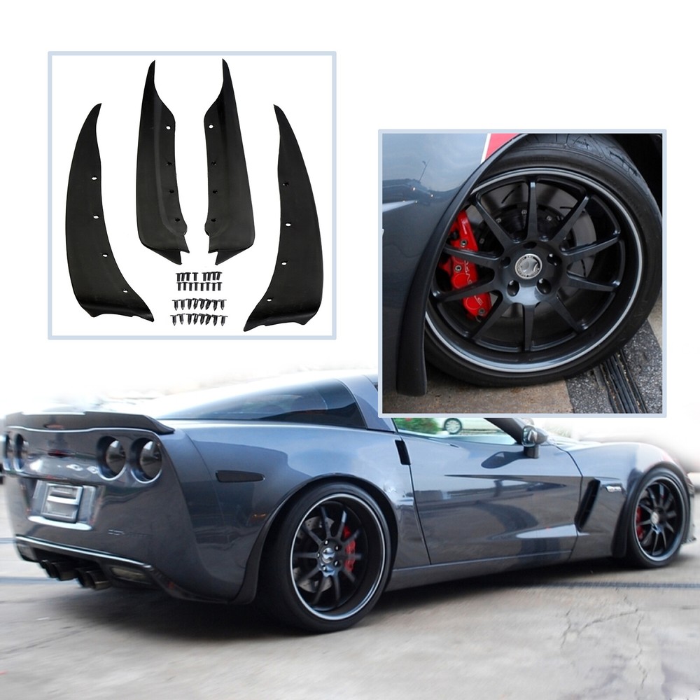 Front And Rear Mud Flaps Molded Splash Guards Fit 2005-2013 C6 Corvette
