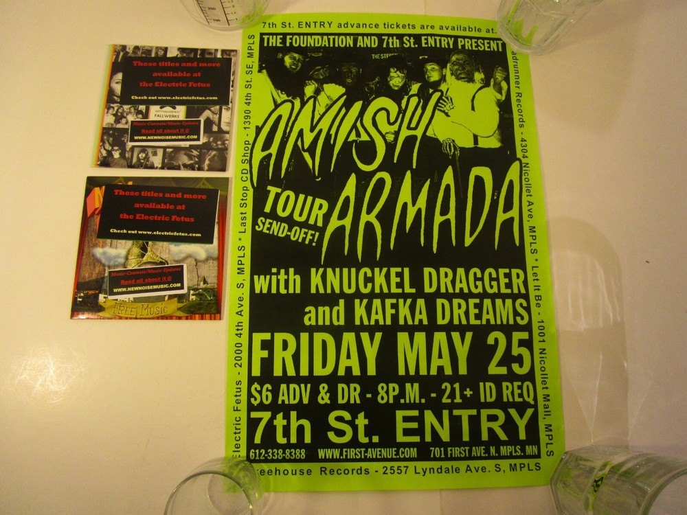 2 cd's  + Amish Armada Poster 7th St. Entry 2002  rare mpls   fetus comp  p844