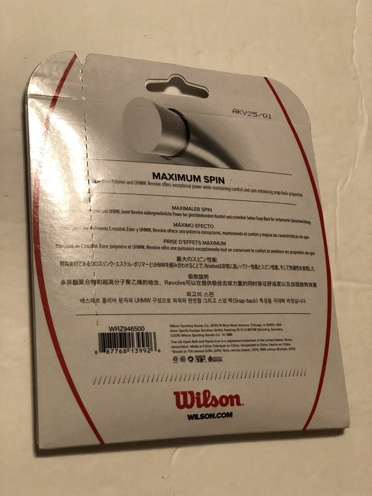 Wilson Strings - WRZ946500 - Revolve 16 Tennis Racket String Set White