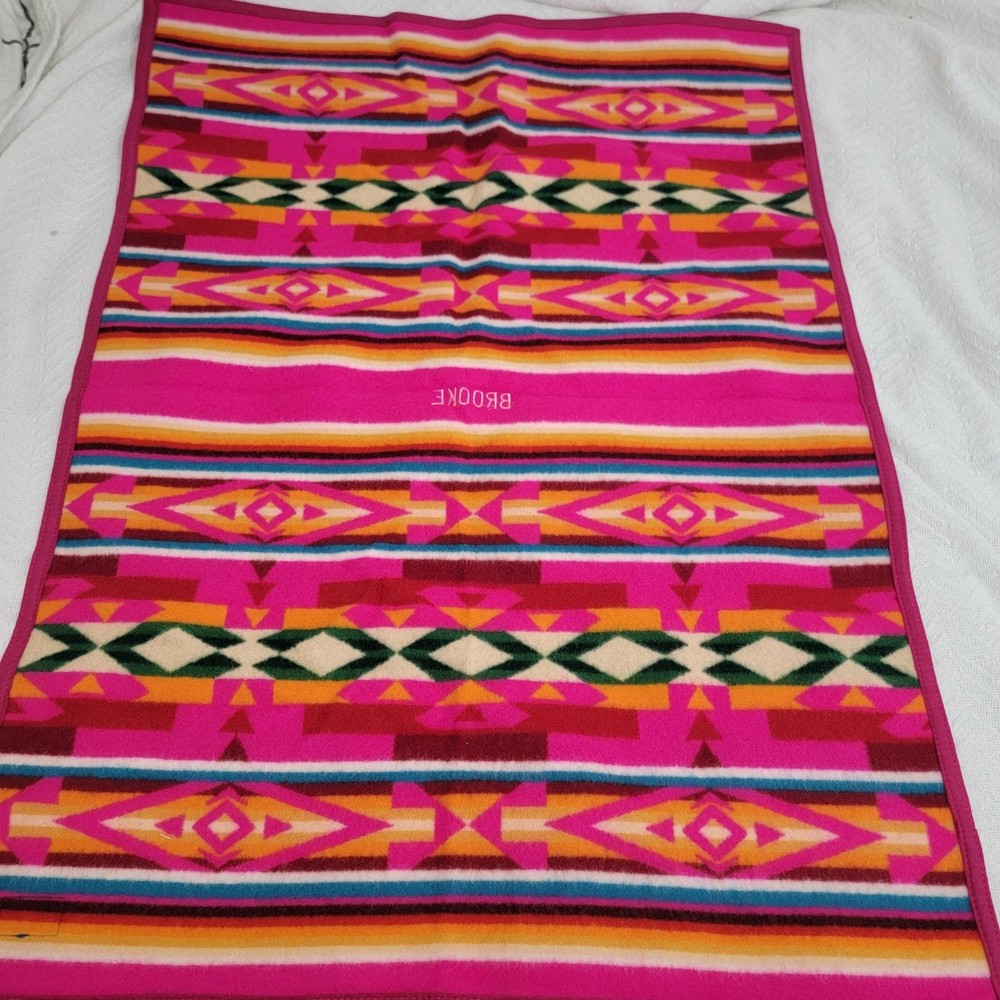 Pendleton NWT Beaver State Wool Cherry Muchacho Robe Crib Blanket Personalized