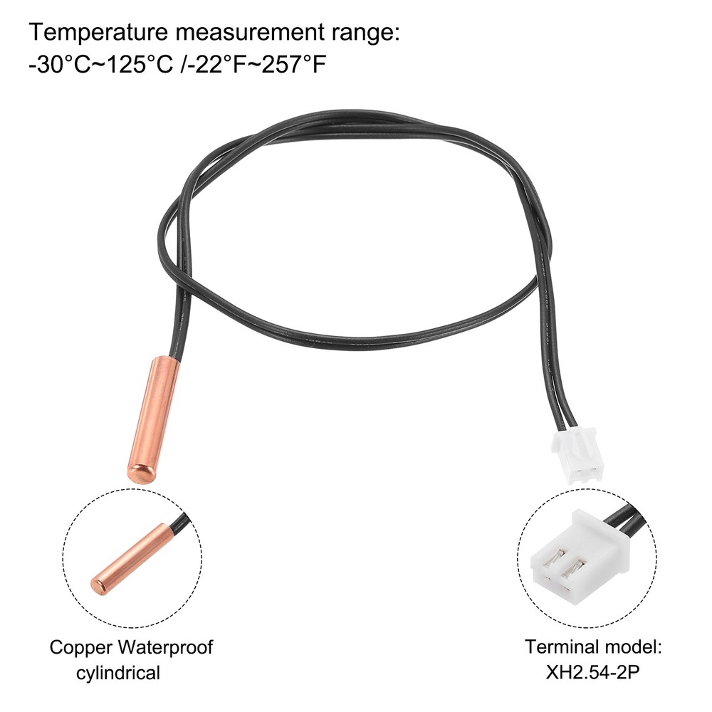 3 Pcs 5K NTC Thermal Sensor Probe,Copper Temp Sensor Probe 14 Inch
