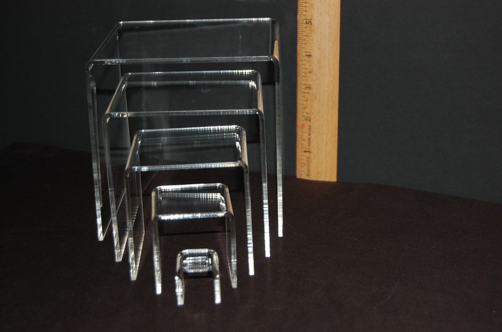 Multi-Purpose 5 Piece Acrylic Riser Set 1/8" thick 1x1-5x5