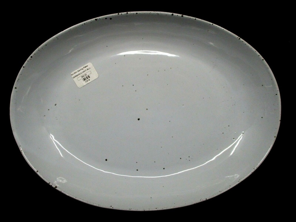 BLUE PHEASANT POTTERY - MARCUS WHITE SALT DEEP PLATTER - 12 1/8"  0709H