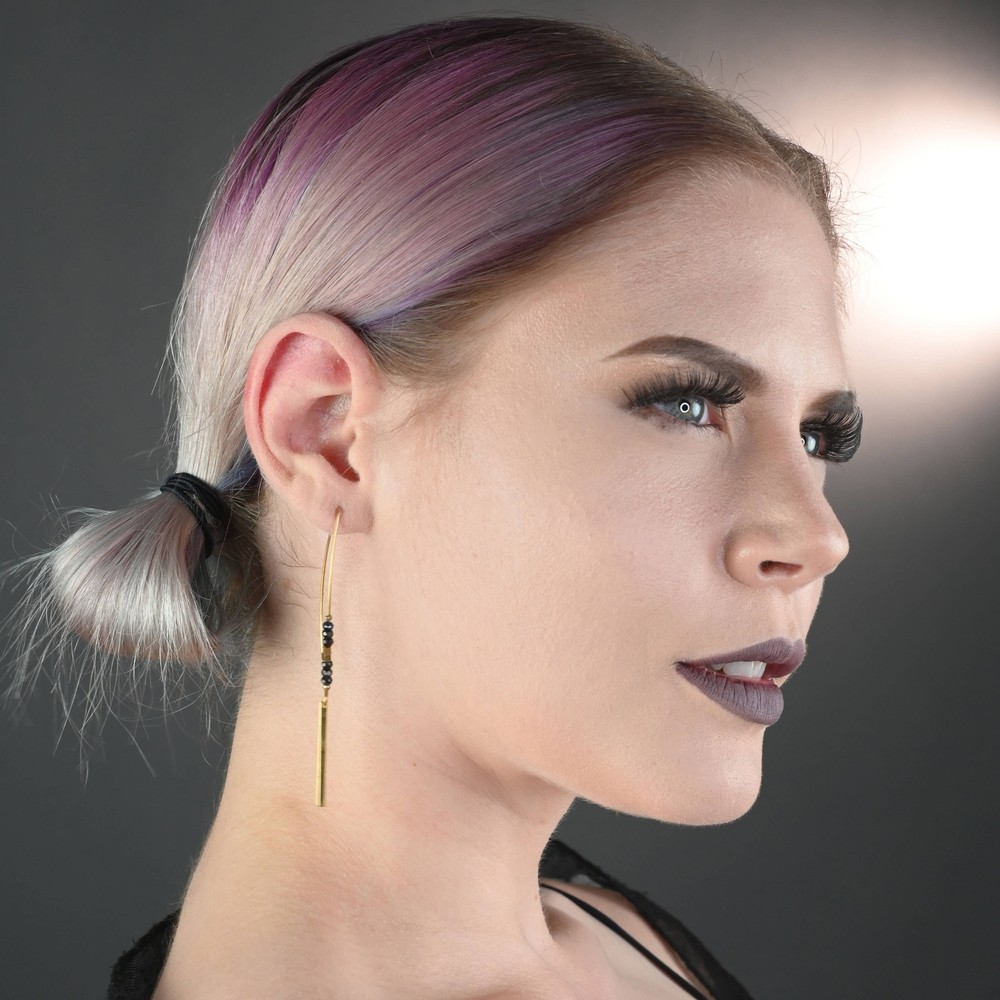 Beaded Longwire with Bar Drop Earrings
