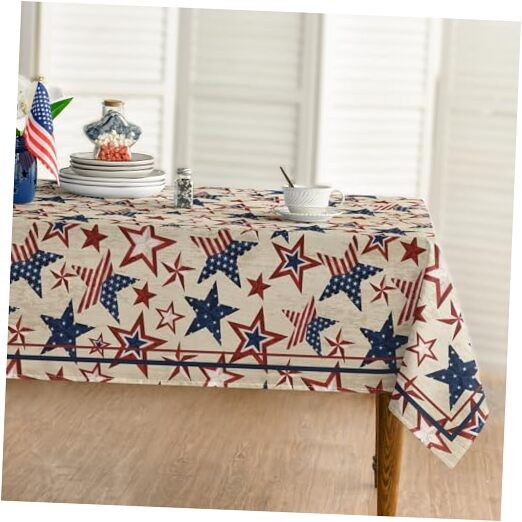 4th of July Rectangular Tablecloth 52×70 Inch, 52" x 70" (Rectangular) Beige