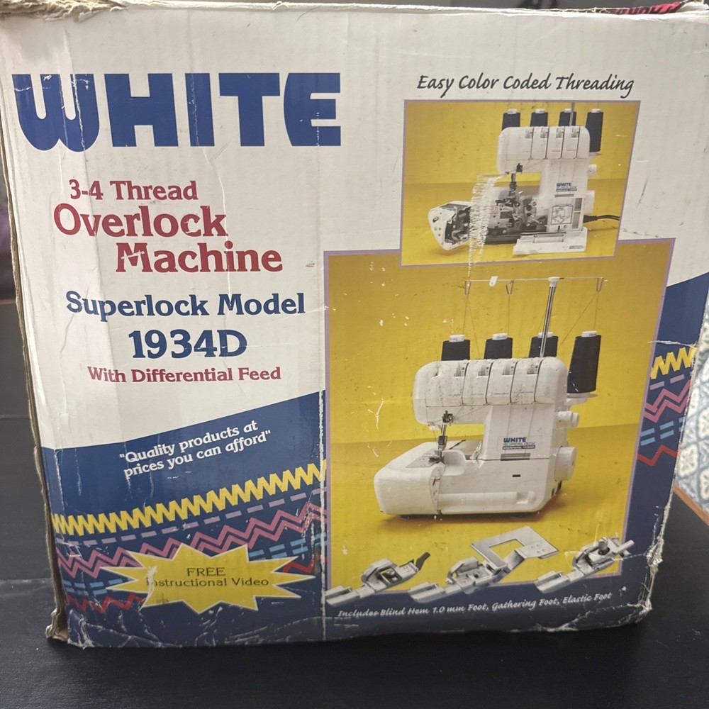 White Superlock Electronic model 1934D Serger Sewing Machine W Extras