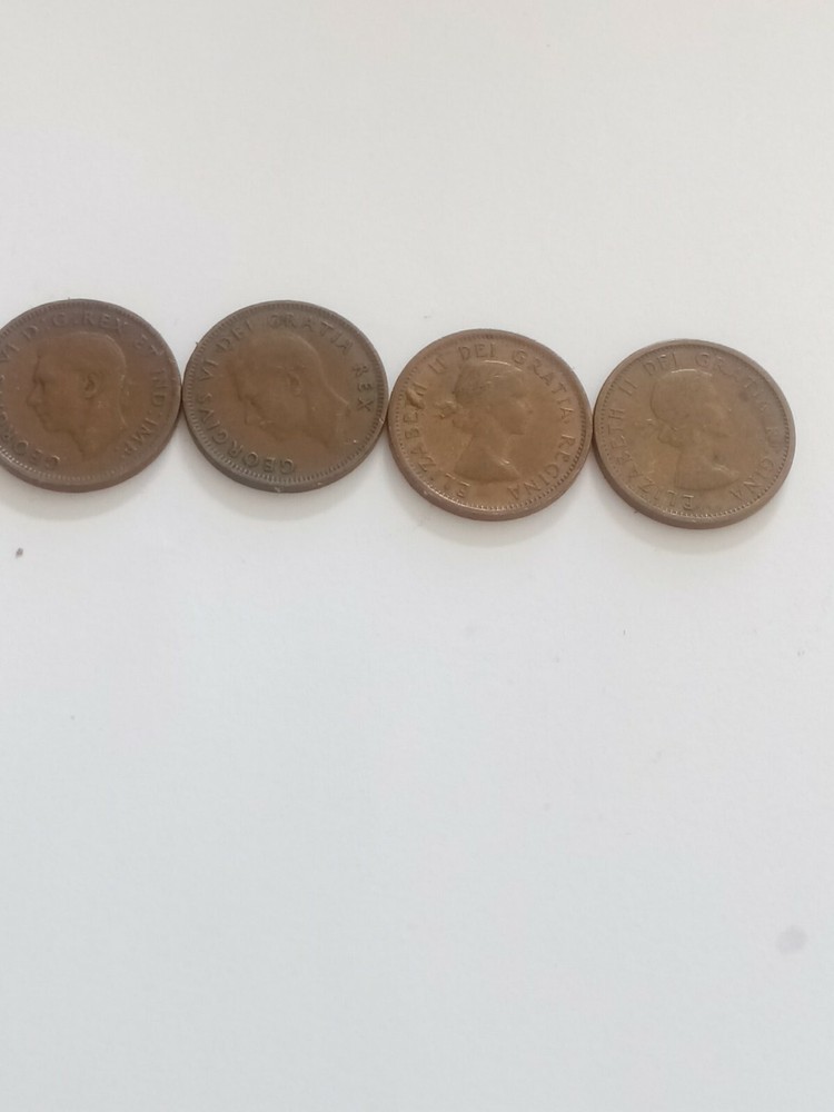 Canada One 1cent Coins 1945/9/57/64