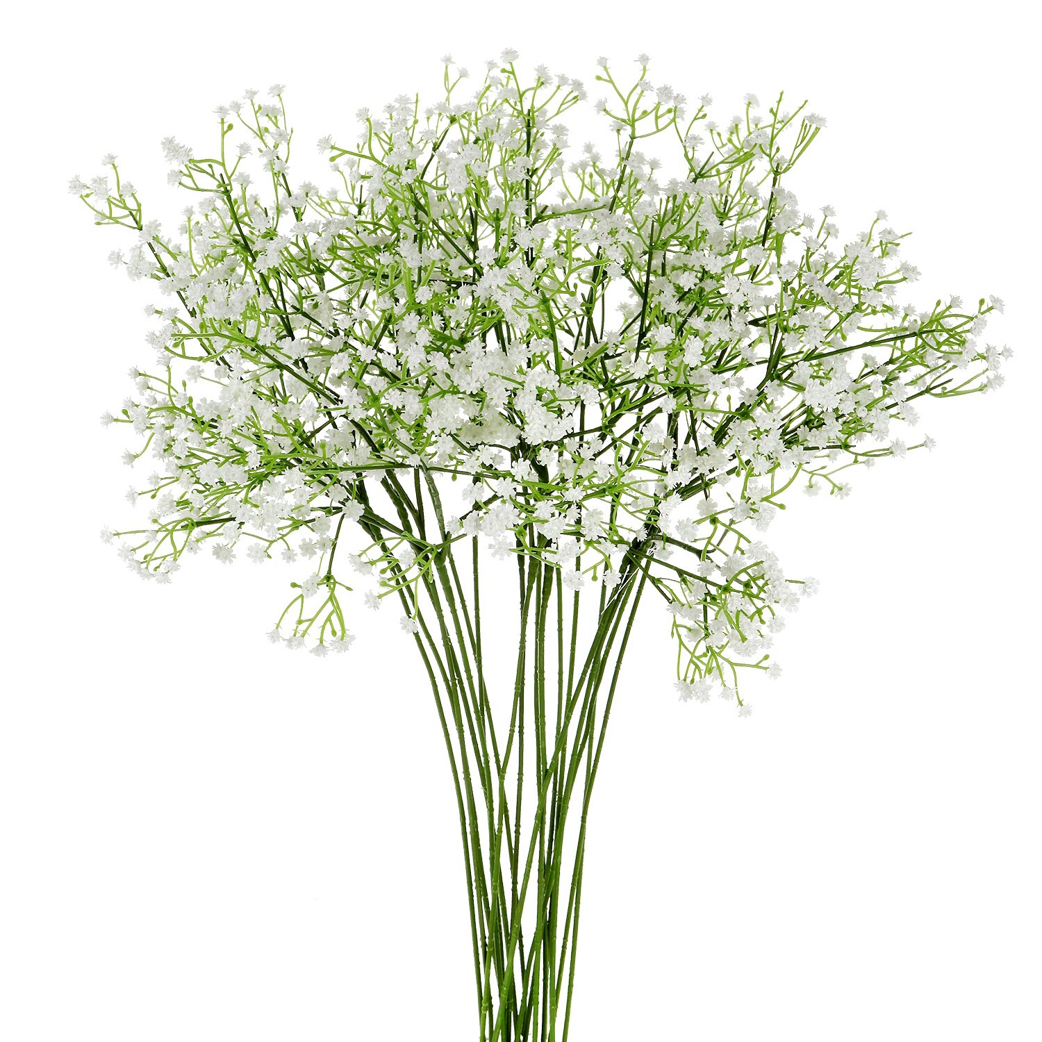 EZFLOWERY 12 Pcs Artificial Baby Breath Flowers, Gypsophila Real Touch, White
