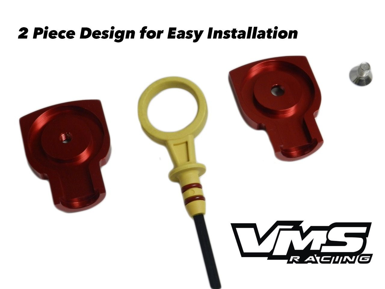 VMS RED BILLET ALUMINUM ENGINE OIL DIPSTICK HANDLE GRIP COVER CAMARO CORVETTE