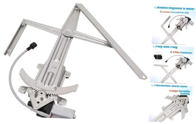 Front Left Driver Side Power Window Regulator with Motor Compatible with Chevy