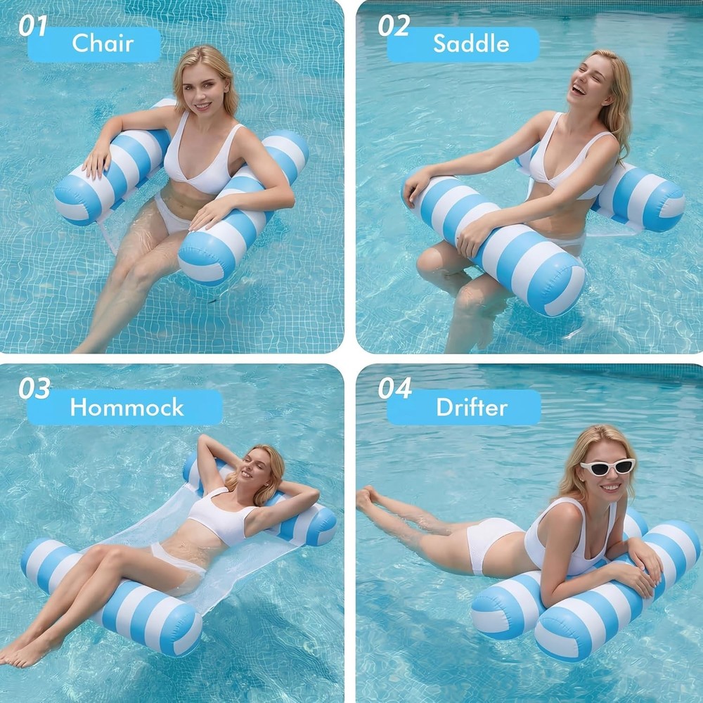 Durable Inflatable Pool Hammocks - 5 Pack for Ultimate Summer Relaxation