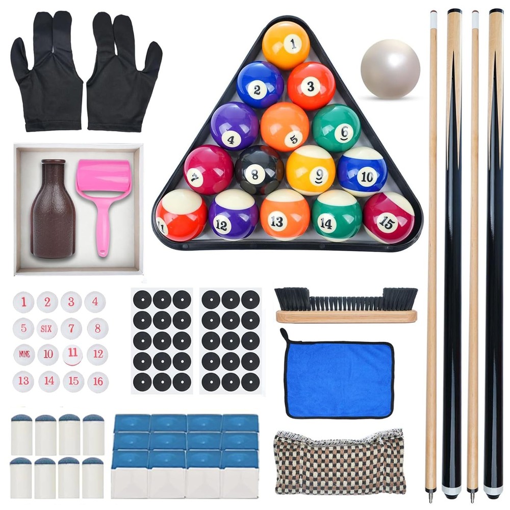Pool Table - Pool Balls Billiard Set - Pool Table Accessories Set -Including ...