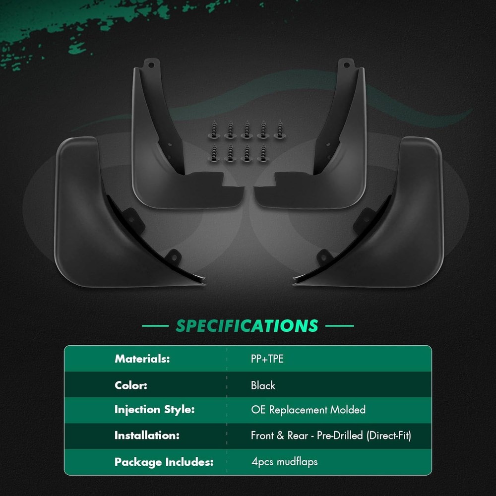 4PCS Mud Flaps for Buick Verano 2012-2016 Front Rear