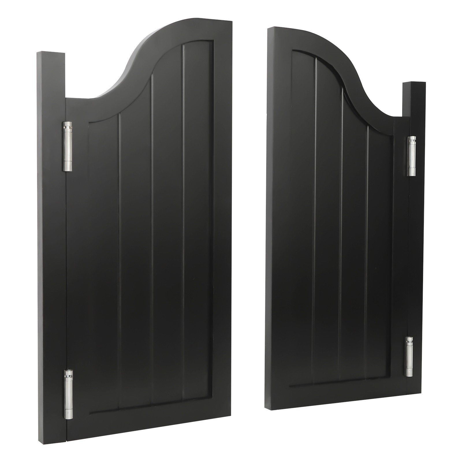 Black Entrance Partition Swing Solid Wood Door Pine Wood Partition Door for Shop