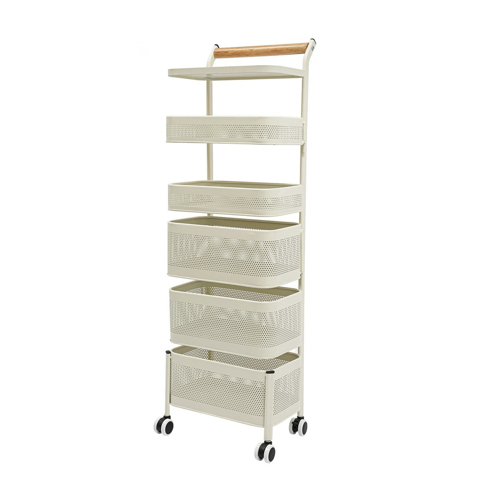 6-Tier Rotating Vegetable And Fruit Basket Rack - Kitchen Organizer