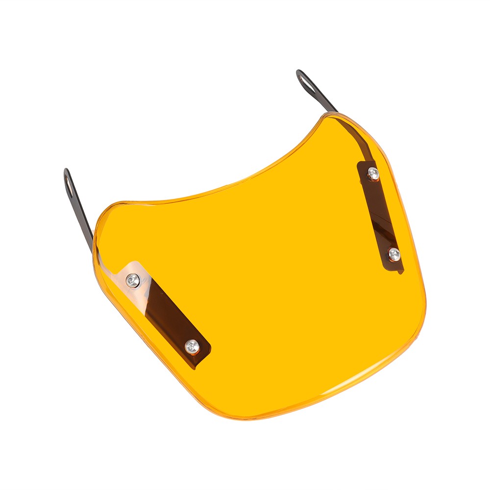 Yellow Round Headlight Motorcycle Windshield Windscreen Fairing 5-7'' Universal