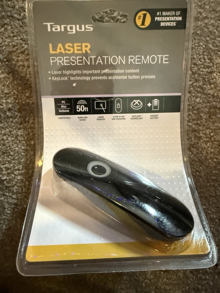 Targus Laser Presentation Remote, Highlights With 50’ Range - New