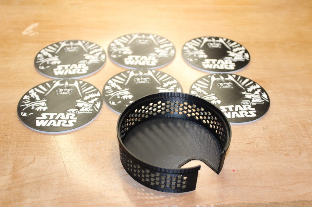 Star Wars 6 Pc. Coaster Set with holder Darth Vader