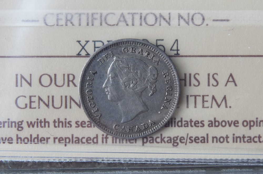 1881 Canada silver five 5 cents - **ICCS VF30**