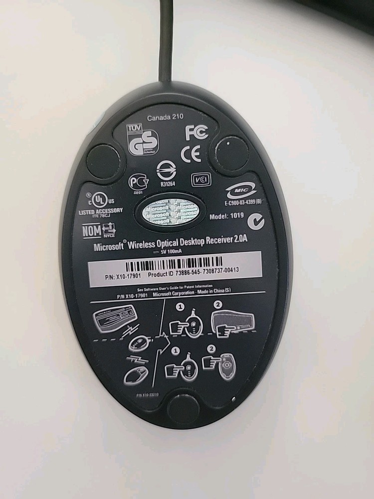 Vintage Microsoft Wireless Multimedia Desktop Keyboard & Mouse 1.0A - Tested
