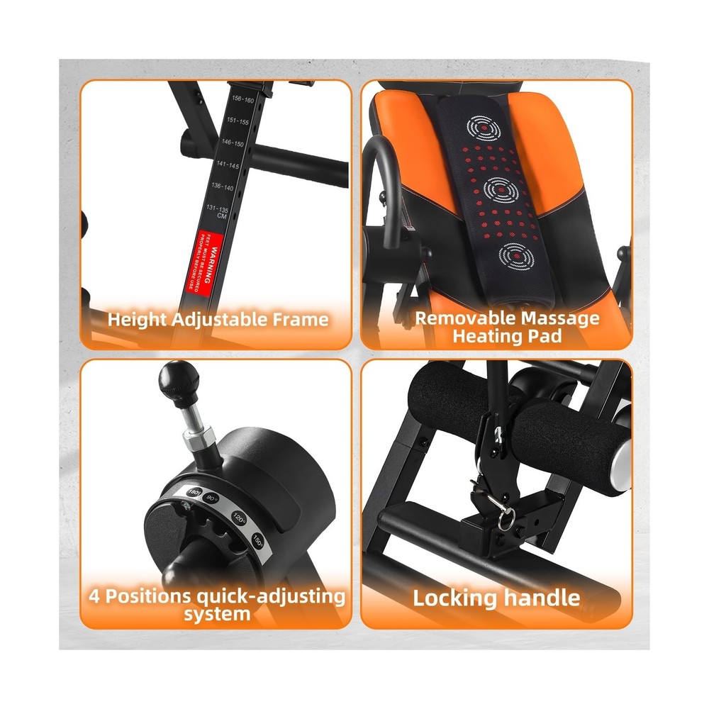 Teclor Inversion Table,Advanced Heat and Massage Function,Strength Training I...
