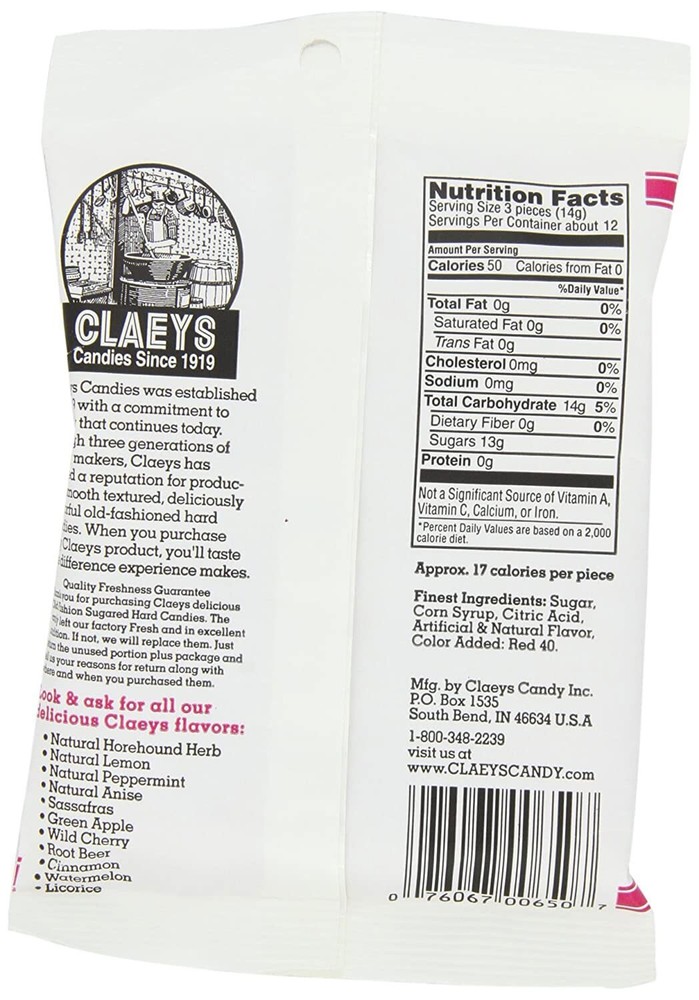 Claey's Wild Cherry Hard Candy - 6 oz