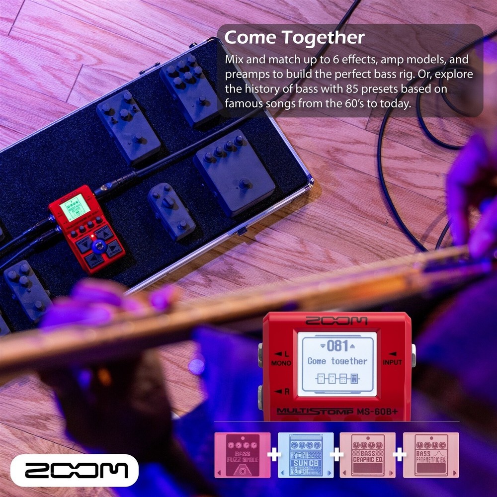Zoom MS-60B+ MultiStomp for Bass Bundle