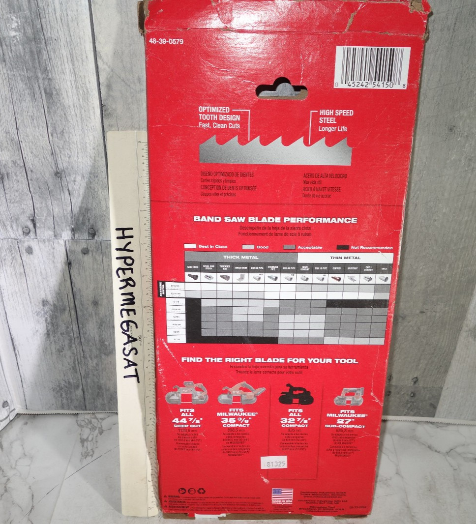 Milwaukee 48-39-0579 32-7/8 in Compact Thin Metal Bandsaw Blade 3 pack 18 TPI