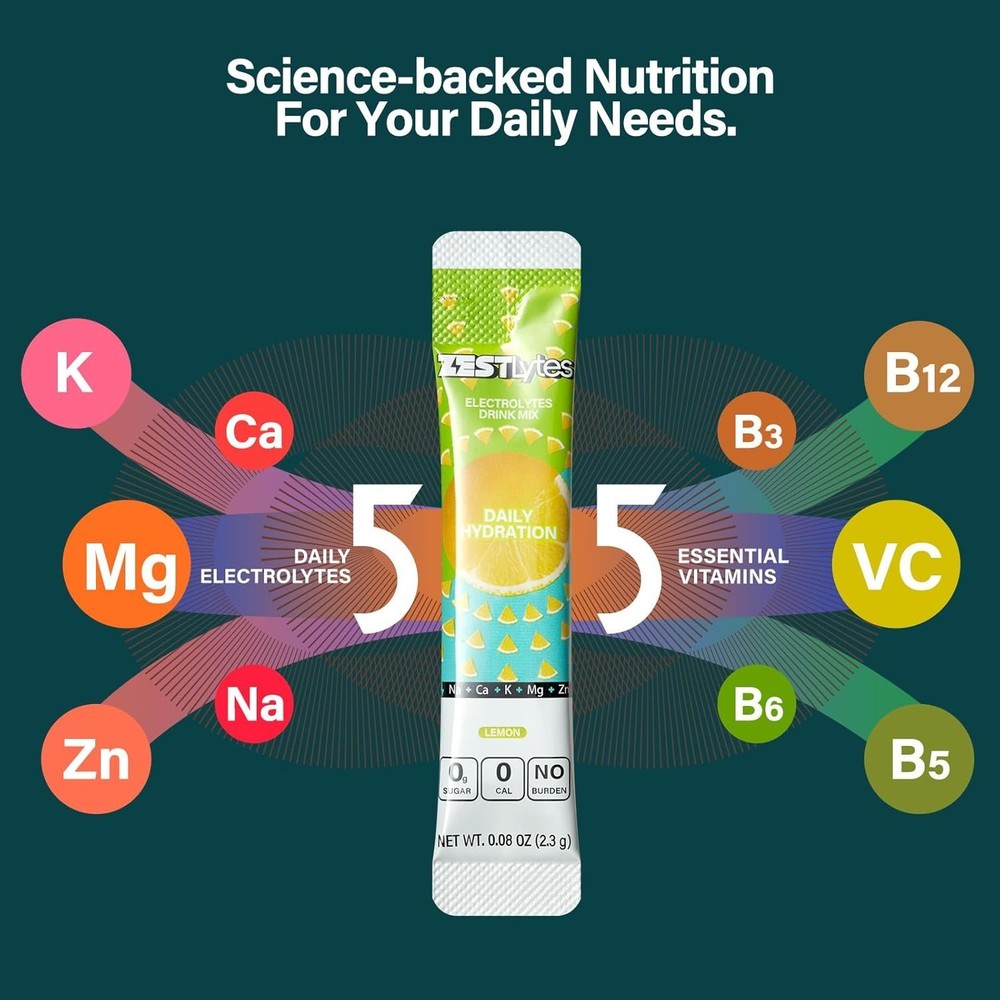 40 Sticks Sugar Free & 0 Calorie Electrolyte Hydration Packets, Low Sodium Light